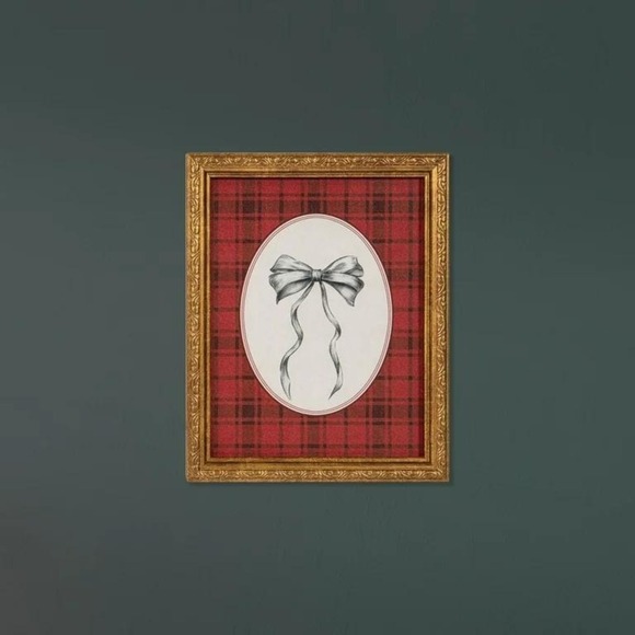 My Texas House Seasonal Bow Plaid Framed Holiday Wall Art 8x10 - Picture 6 of 8